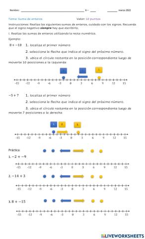 Práctica de suma de enteros