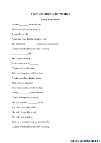 There's nothing holding me back