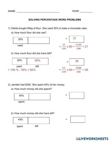 Percentage Word Problem