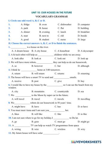 English 6 - unit 10 - vocabulary and grammar