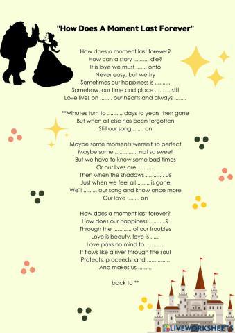 How does a moment last forever Missing Lyric