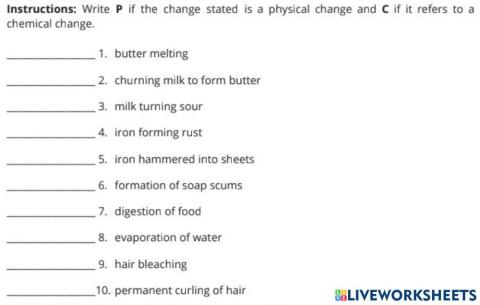 Chemical Reactions and Chemical Change