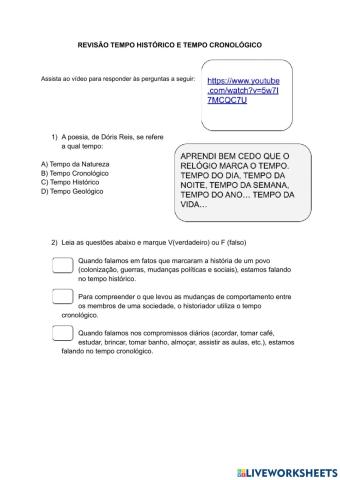 Tempo histórico e Cronológico