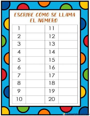 Números hasta el 20