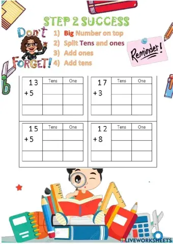 Addition up to 20 Using place Value