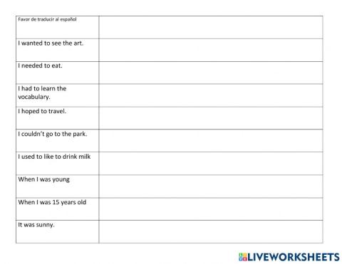 PE imferfecto con Frases de maestría