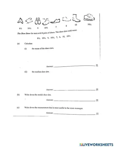 Mean, Mode and Median BGCSE