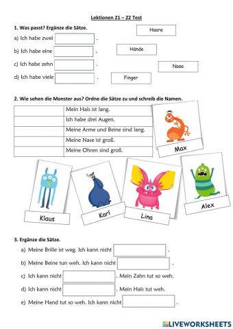 Lektionen 21 - 22 Test