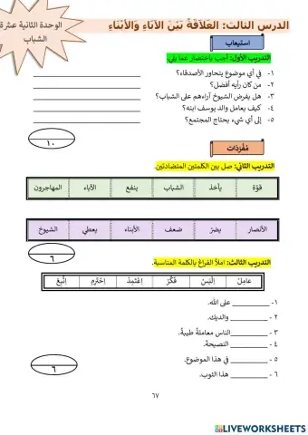 العلاقة بين الآباء والأبناء