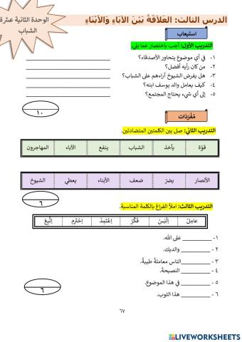 العلاقة بين الآباء والأبناء