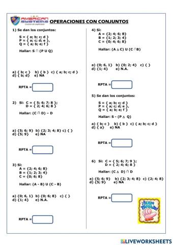 Operaciones con conjuntos