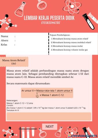 Stoikiometri (Massa Atom Relatif)