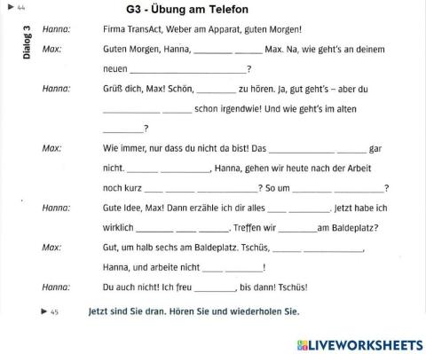 A2 Lek6  Hören und Schreiben G44-3