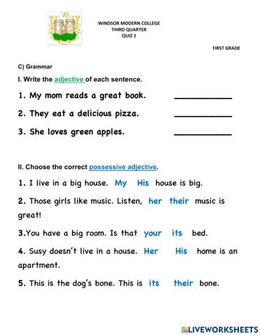 Grammar Quiz 3-1