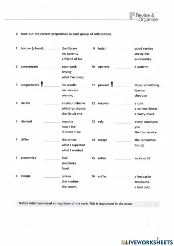 Verbs + Prepositions
