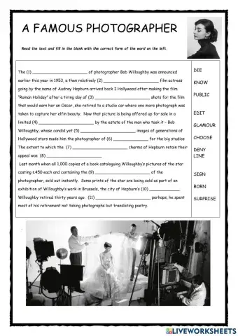 Famous Photographer CAE Word Formation