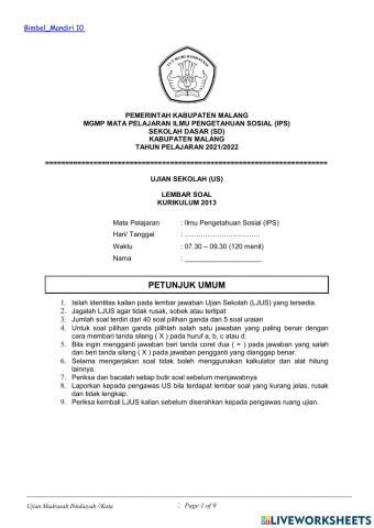 Latihan Ujian Sekolah - IPS