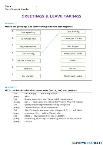 Greetings&Leave Takings