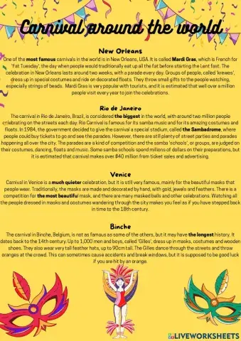 Carnival in the world