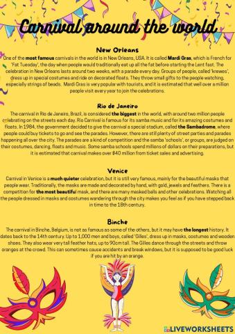 Carnival in the world