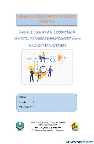LKPD Pengertian, prinsip dan unsur manajemen