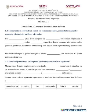 Introducción a las Bases de datos