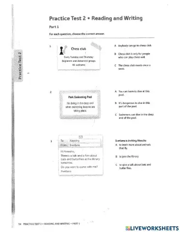D3 - KET Reading - U3-4