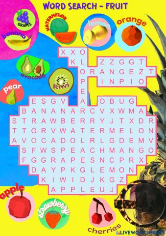 Wordsearch: Fruits