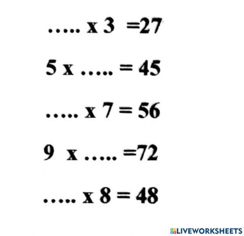 Szorzás gyakorlása - kiegészités