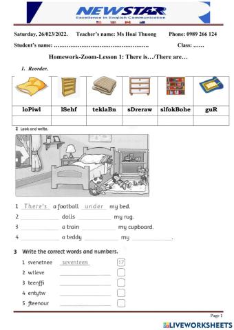 HW L1. there is a pillow...G2