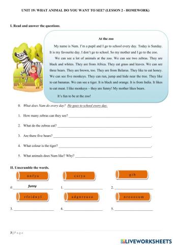 Grade 4-Unit 19-What animal do you want to see?