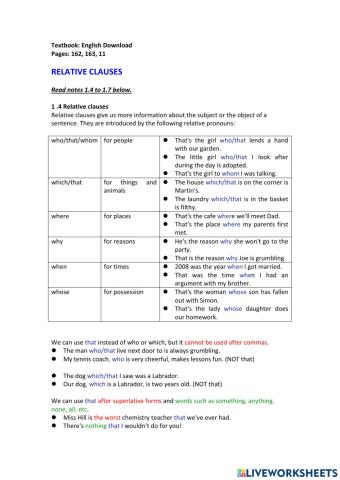 Form 5 English Download: Relative Clauses