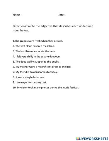 Identify the Adjectives