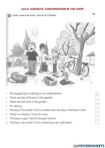 Unit 6: gadgets: Shop conversation