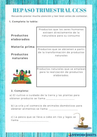 Repaso segundo trimestre ccss 4º