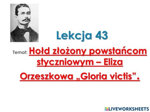 Eliza orzeszkowa -gloria victis-