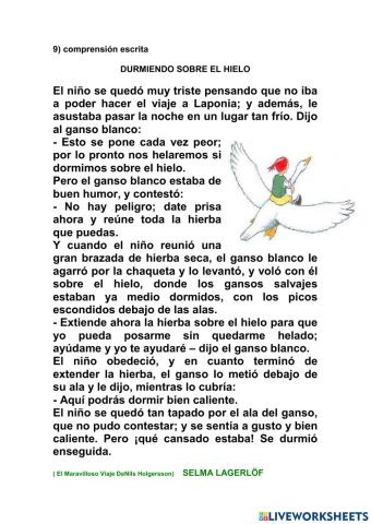 Lectura comprensiva para 4º de primaria