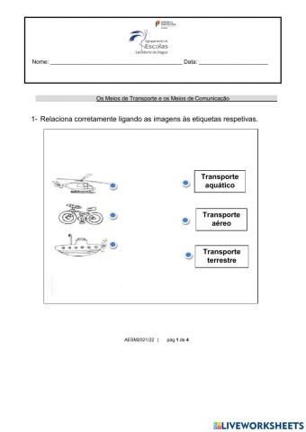 Meios de Transporte e Meios de Comunicação