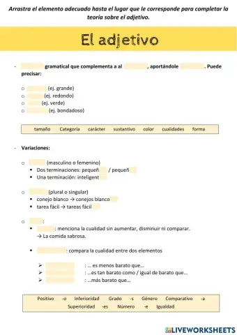 El adjetivo