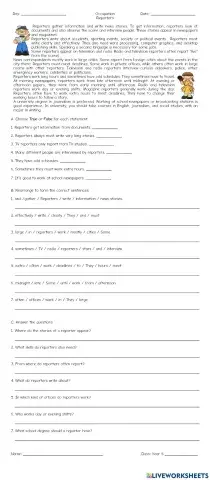 Occupation - Reporters