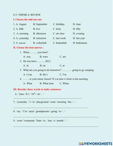 E.5- themme 6-review