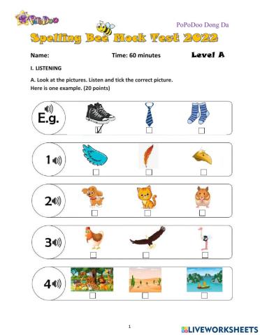 Spelling bee mock test 2