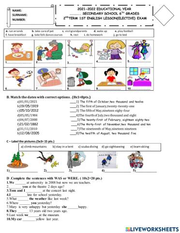 Exam study-6th grade 2.1.1