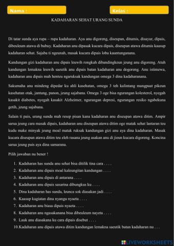 Kadaharan sehat urang sunda