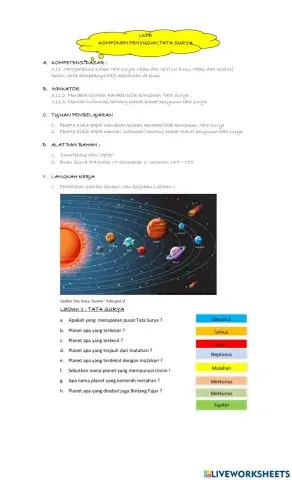 LKPD Penyusun Tata Surya