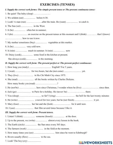 Verb tenses - grade 7,8