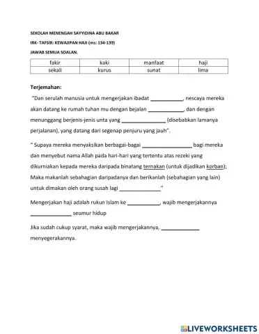 Tafsir:kewajipan haji (ms:134-139)
