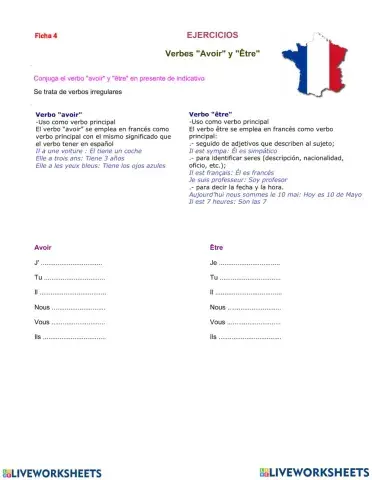 Present indicatif verbes en -avoir- y -être-