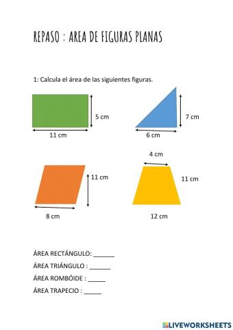 Áreas en figuras planas