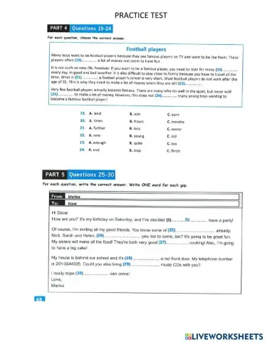 KET practice exercise part 4